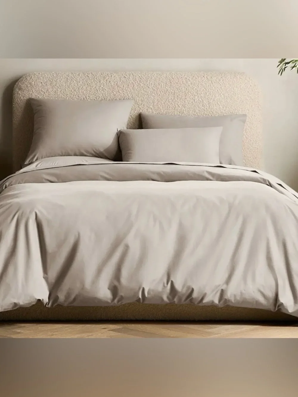 NEW Quince Organic Crisp Percale Duvet Cover Set, King/Cal (Dove)